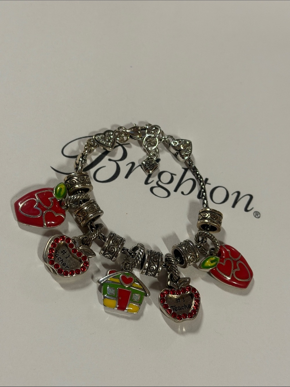 👩‍🏫 ‘TEACHER’ BRIGHTON Charm Bracelet with Colorful Charms!